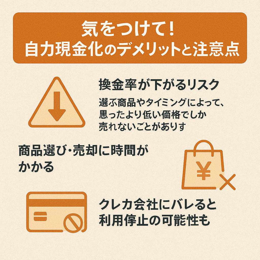 自力現金化のデメリットと注意点