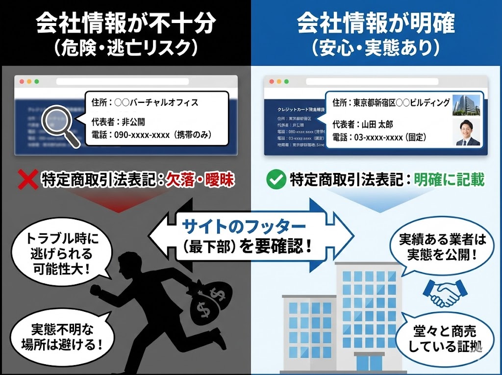 会社情報が不十分の図解
