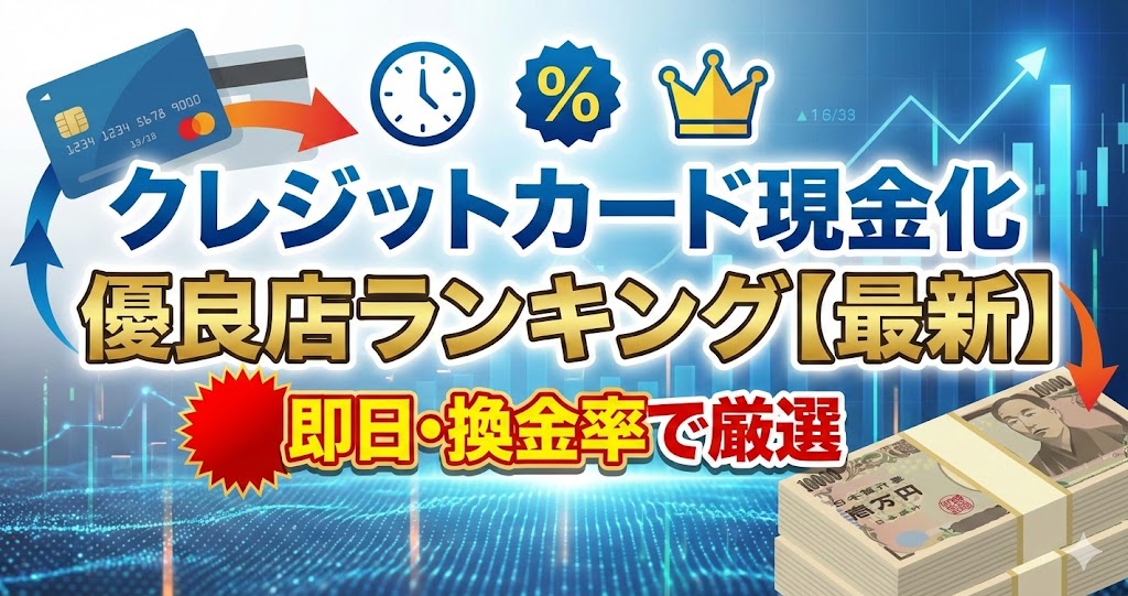クレジットカード現金化の優良店ランキング【2026年最新】即日・換金率で厳選