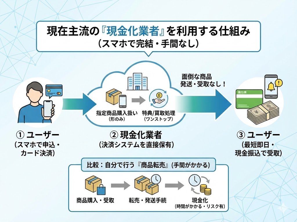 クレジットカード現金化の仕組みの図解