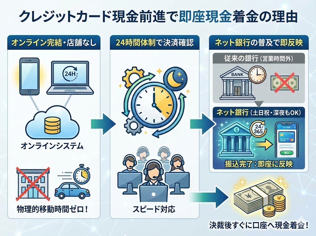 即日で現金が手に入る理由の図解