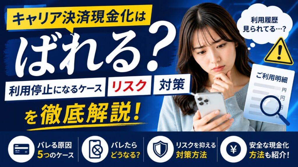 キャリア決済現金化はバレる？利用停止になるケース・リスク・対策を徹底解説